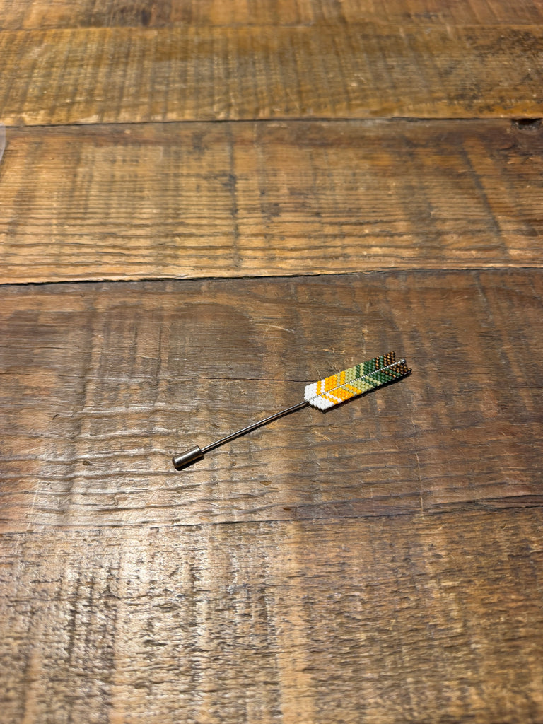 Beaded Feather Hat Stick Pins