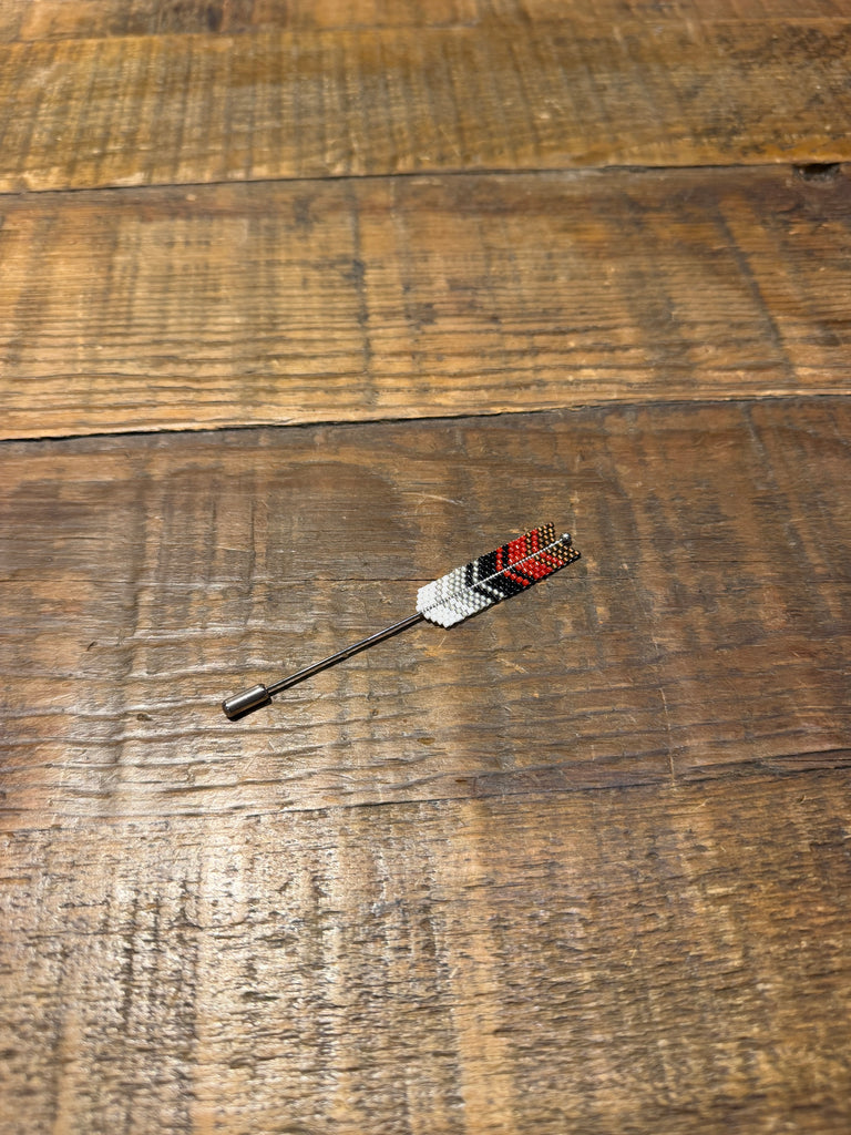 Beaded Feather Hat Stick Pins