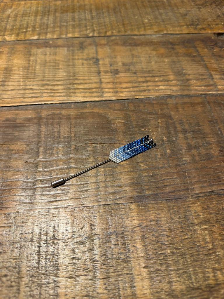 Beaded Feather Hat Stick Pins
