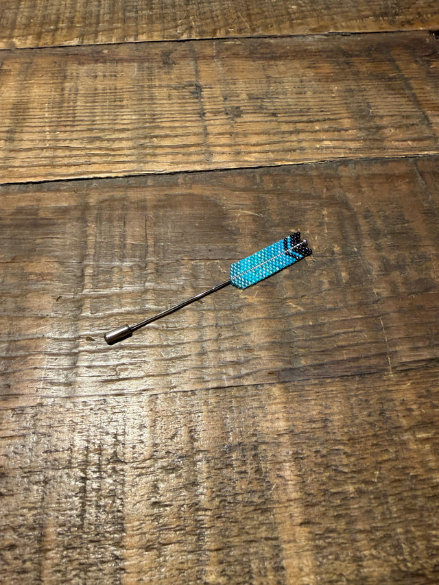 Beaded Feather Hat Stick Pins
