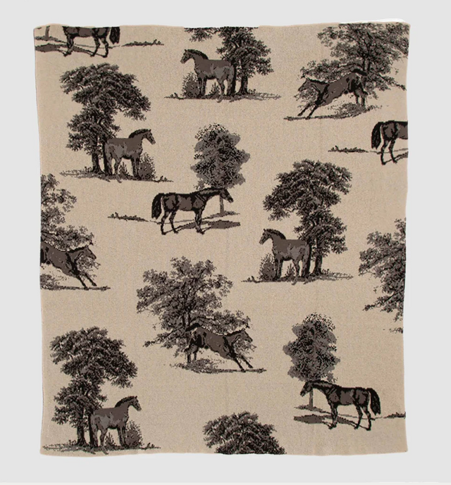 Equestrian Toile Blanket
